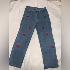 Strawberry embroidered Jeans Size L